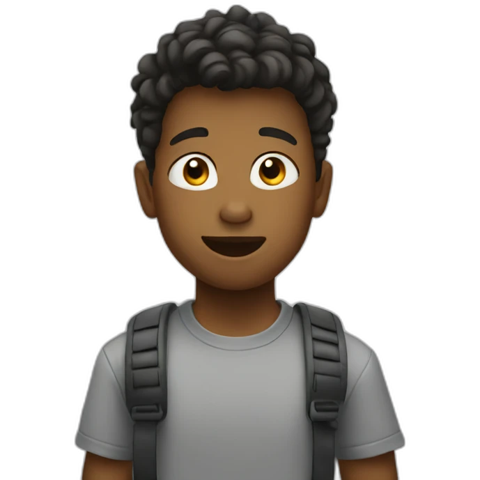 young boy singing emoji