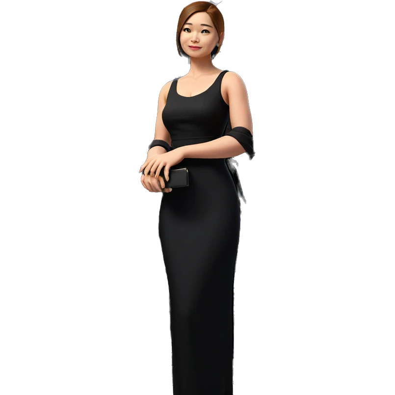 elegant girl in black dress emoji
