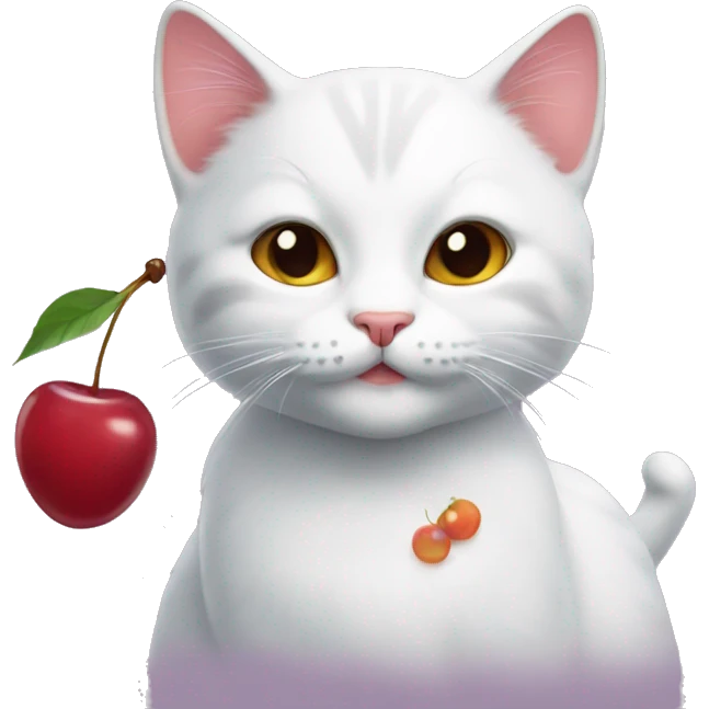 Kitty with cherry emoji