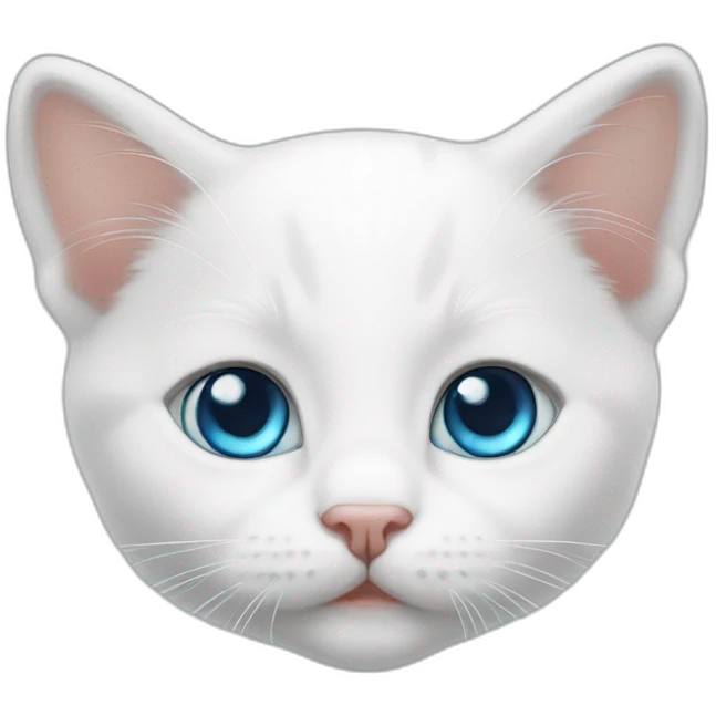 blue-eyed white kitten emoji