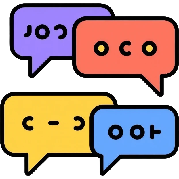 messaging app icon with text bubbles emoji