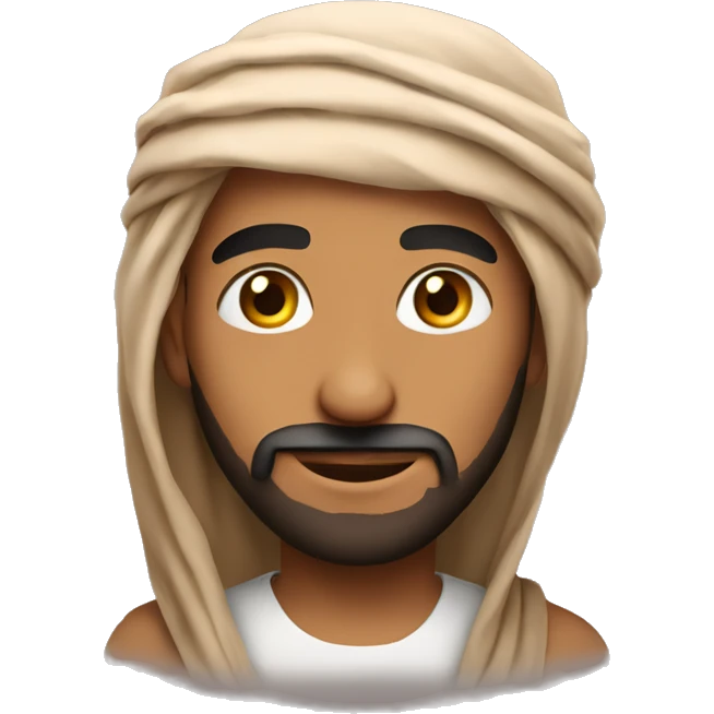 Arab looking man, wrapped in love emoji