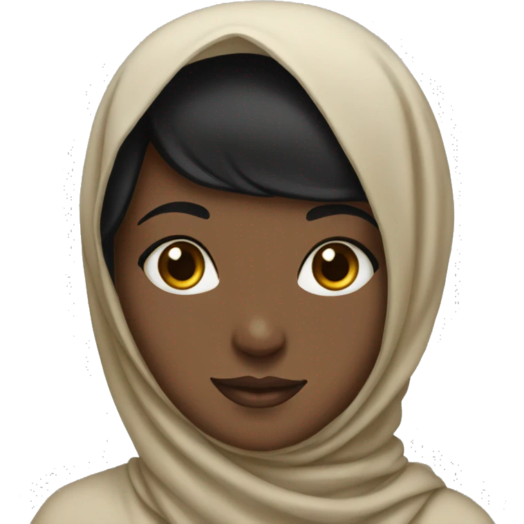 black-haired girl portrait as a muslim emoji