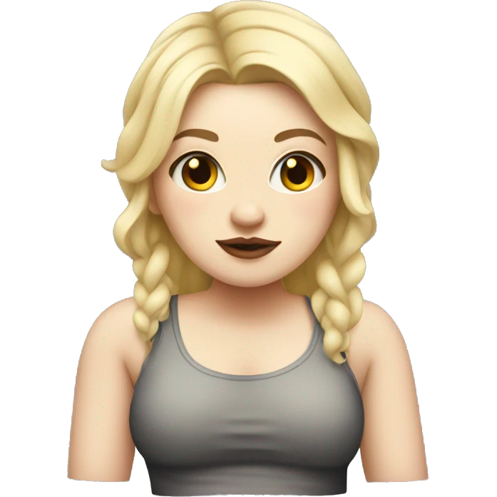 Fat blonde pale girl with tattoos emoji