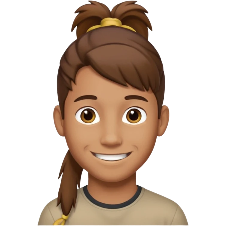 boy with ponytail emoji