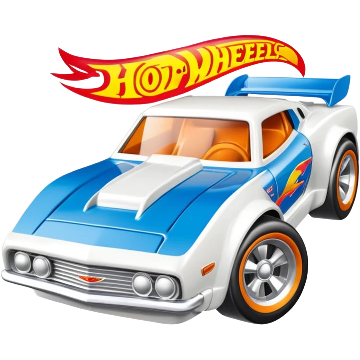 Машинка HotWheels белого цвета в классической упаковке HotWheels. emoji