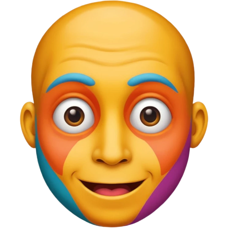 crazy colorful human jolly, head only emoji