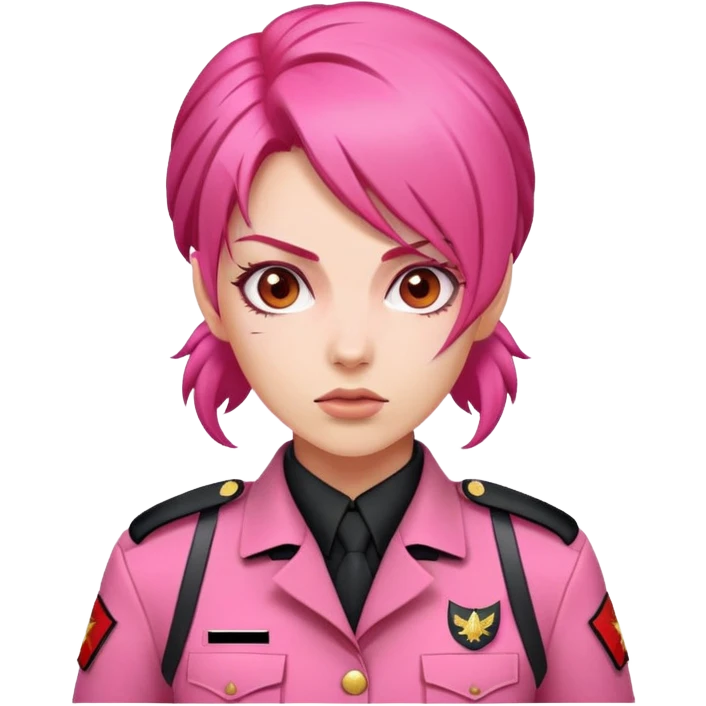 Pink red woman soldier power attackng emoji