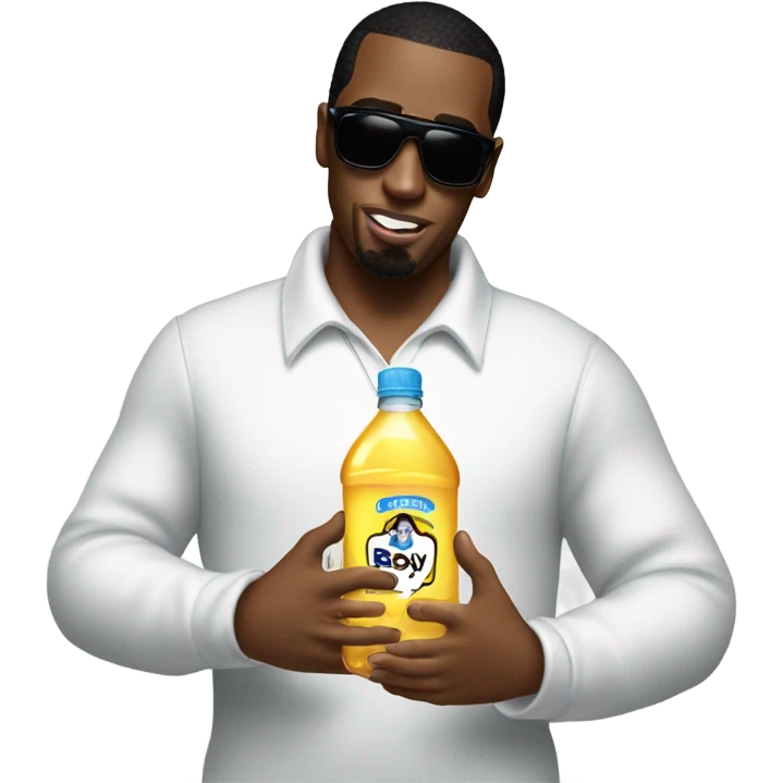P Diddy holding a bottle that clearly says baby oil  emoji