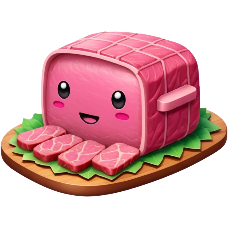 kawaii style SPAM MEAT art landscape  emoji