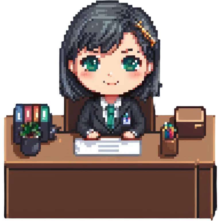 chibi office receptionist at desk emoji