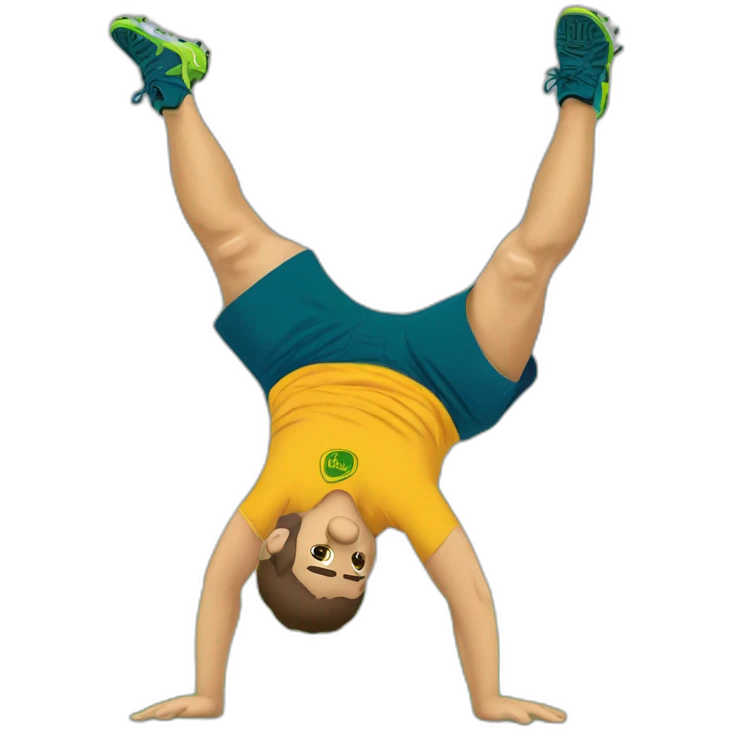 Ange postecoglou doing a handstand emoji