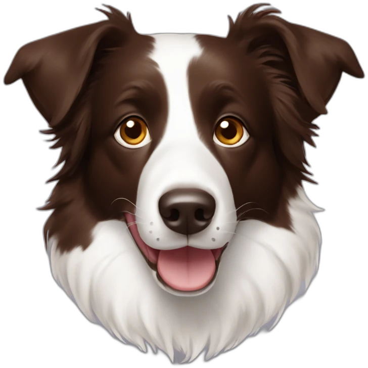 border collie chocolate white with freckles with erect ears emoji