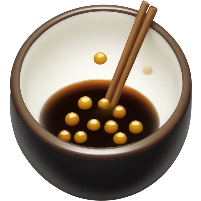 black sugar boba in a small bowl emoji