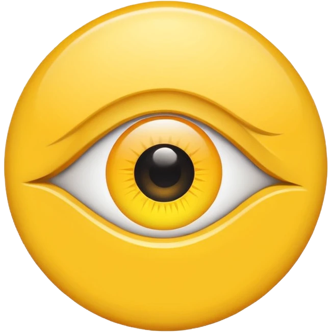 Yellow circle with an eye towards the middle left of the circle emoji
