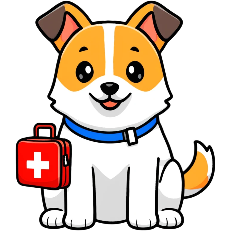 rescue dog with first aid kit emoji