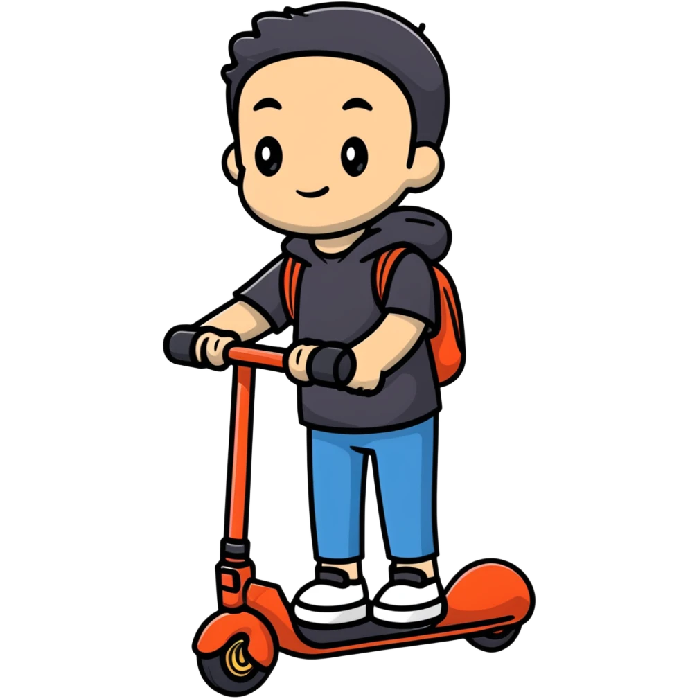 Landon on scooter emoji