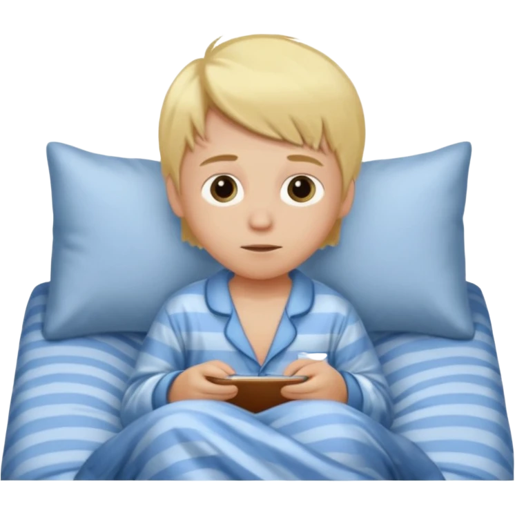 o blonde kid going to bed emoji