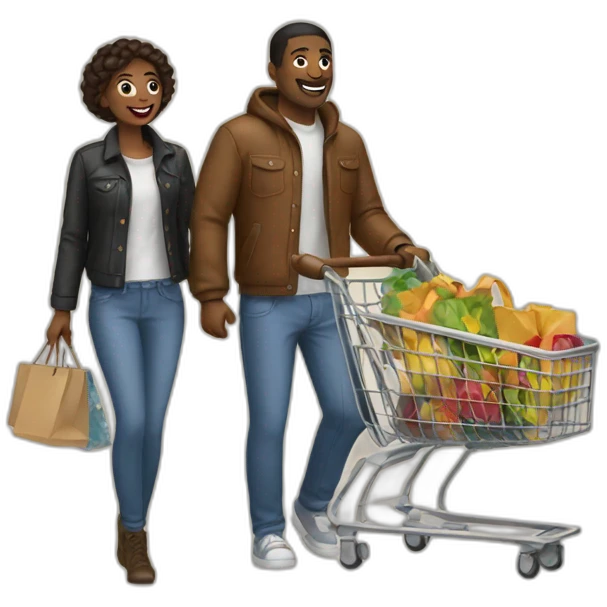 couple shopping together emoji