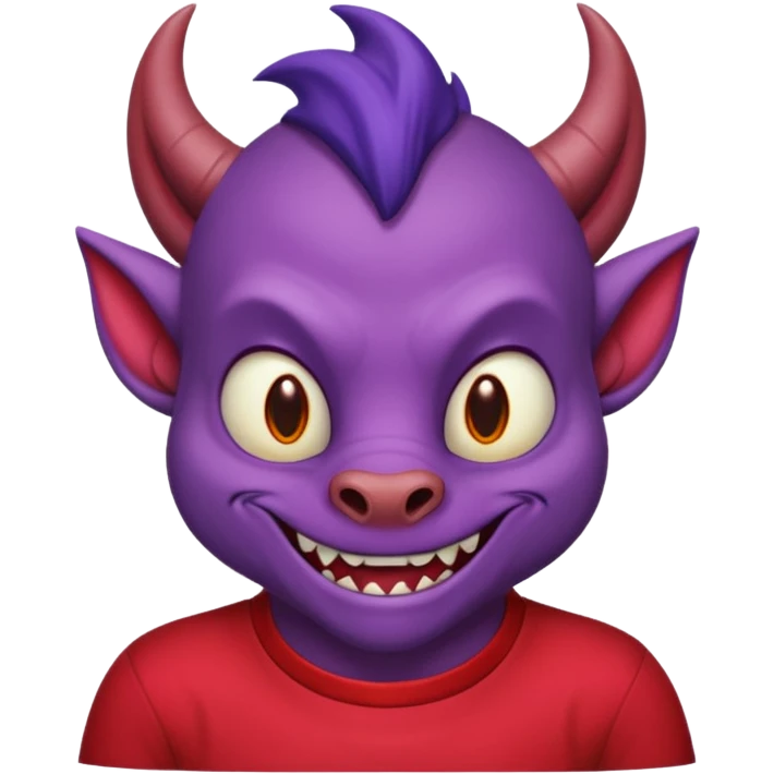 purple face devil with shirt emoji