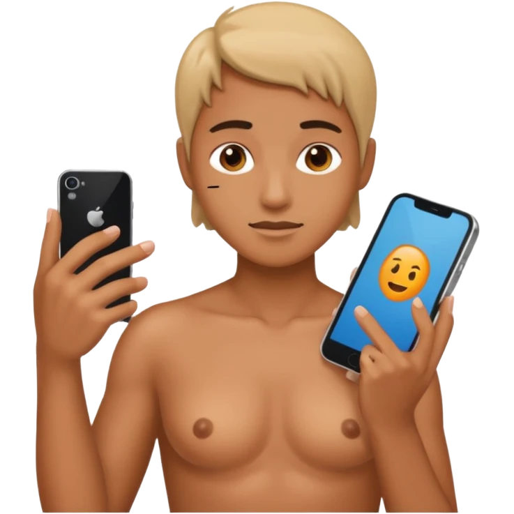 Nude on phone emoji