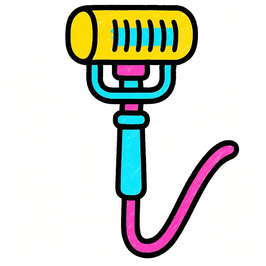 boom pole mic, stylized, vibrant colors emoji