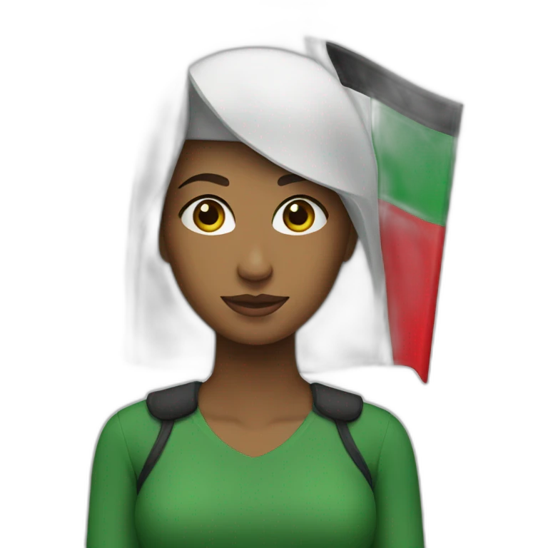 Woman with a Palestinian flag visor  emoji