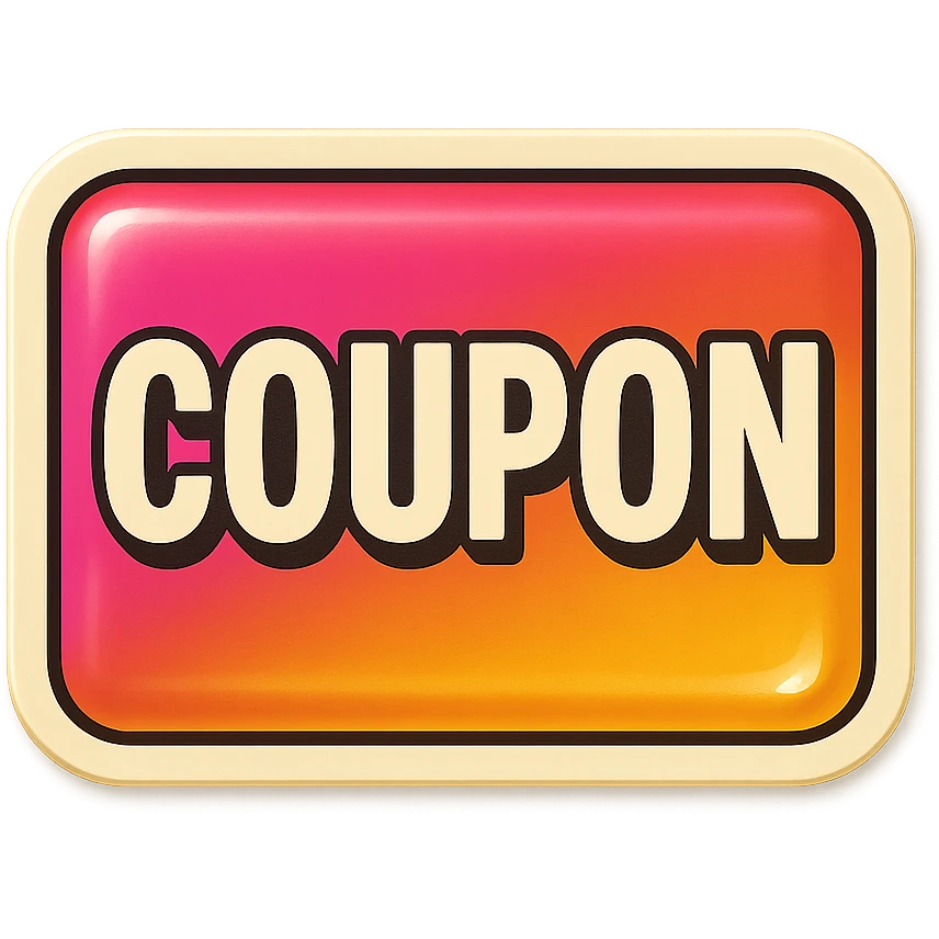 A sticker of a coupon emoji