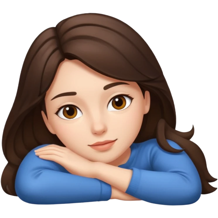 Brunette girl laying down emoji