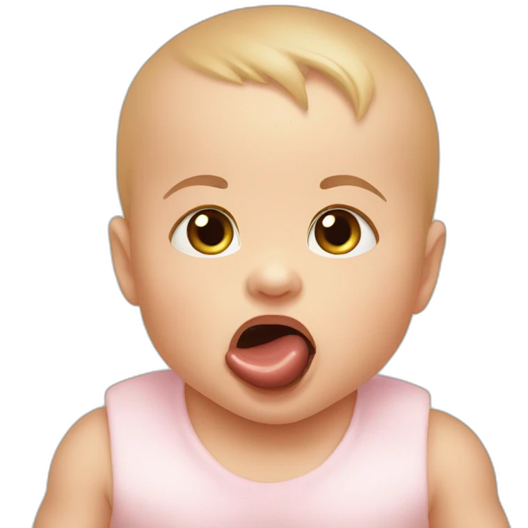 Baby throw the Milk from this mouth emoji
