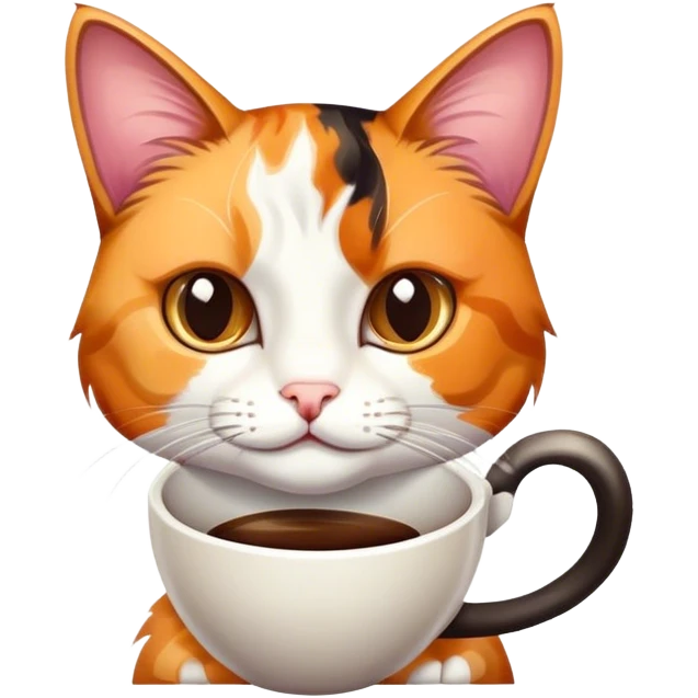 cat with coffee emoji