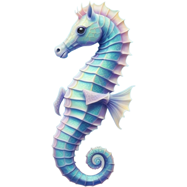 Cinematic Realistic Noble Sea Horse Portrait Emoji, Poised and graceful, with a slender, curved body and an elegantly arched neck adorned with finely detailed, shimmering scales in soft pastel hues, and gentle, focused eyes, rendered with lifelike texture and natural light; high shine, intelligent and serene, styled with an air of oceanic elegance, focused and attentive, soft glowing outline, capturing the essence of a watchful and confident sea horse that appears to drift out of the screen with effortless grace! emoji
