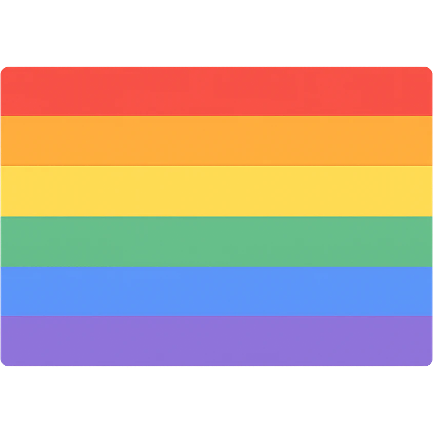 classic rainbow pride flag with horizontal stripes and vibrant colors emoji