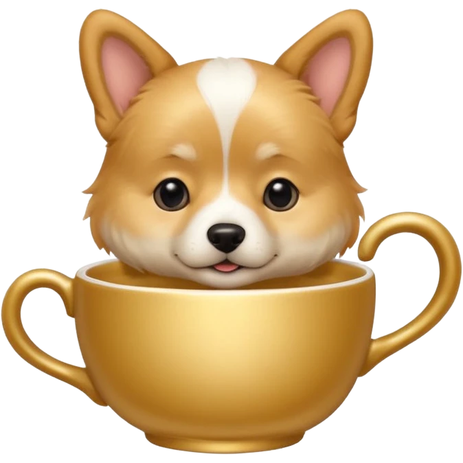 dog  holding ah tea cup emoji