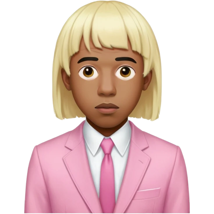 Tyler the Creator with blonde wig and pink suit from IGOR era emoji