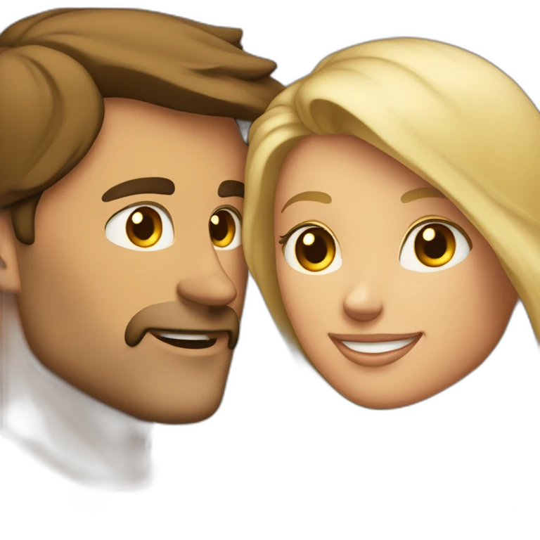 Homme brune et femme blond qui s’embrasse emoji