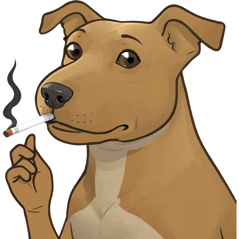 Perro con un cigarro emoji