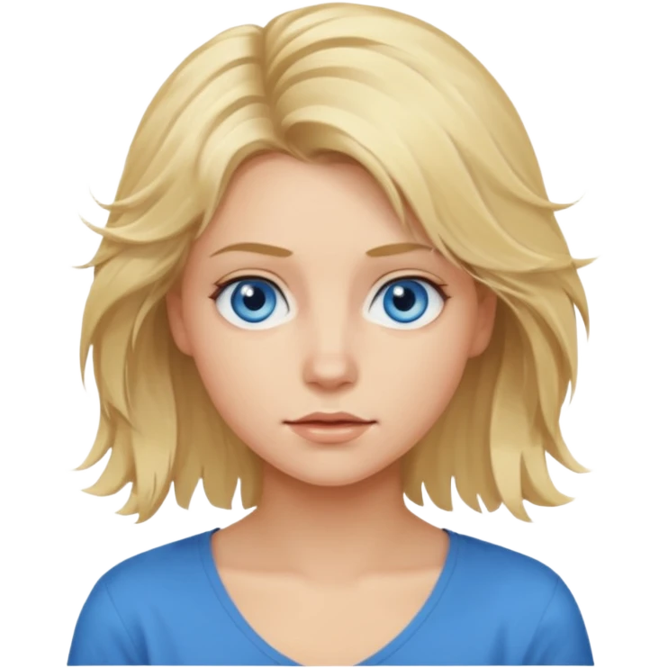 young blonde disheveled hair woman  emoji