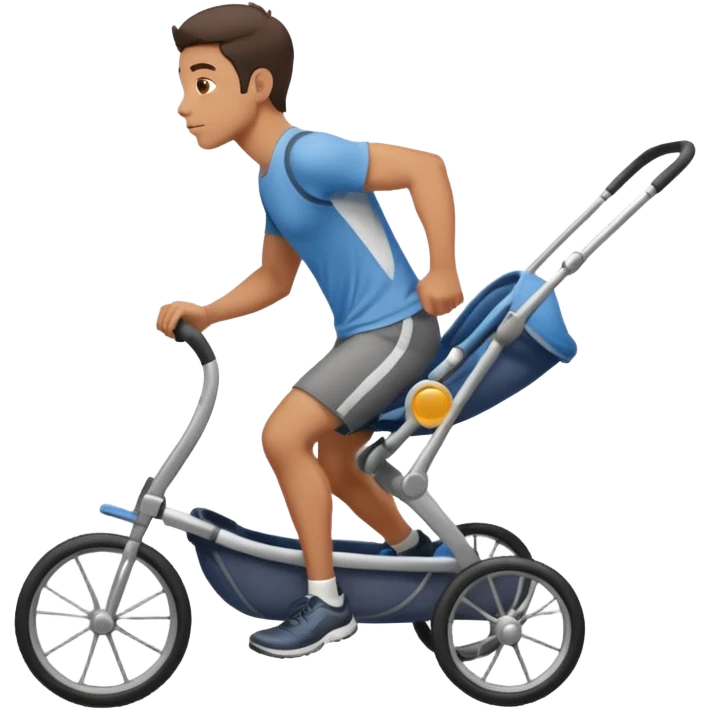 man running with stroller, side view emoji