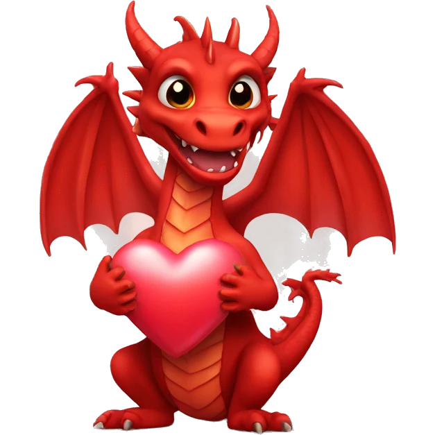 red dragon holding heart  emoji