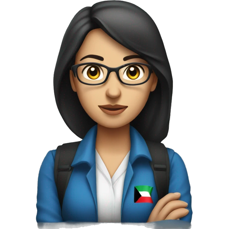Female Palestinian Journalist Wearing a blue vest with PRESS written in big letters in front emoji