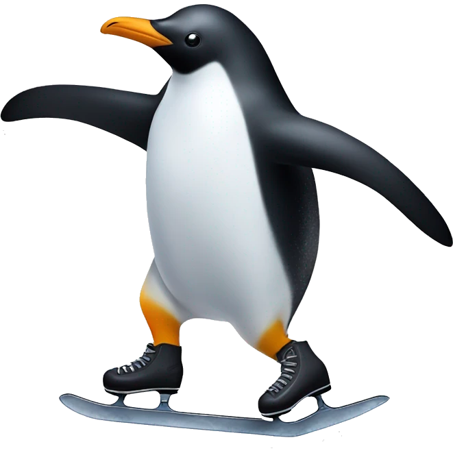 penguin ice skating  emoji