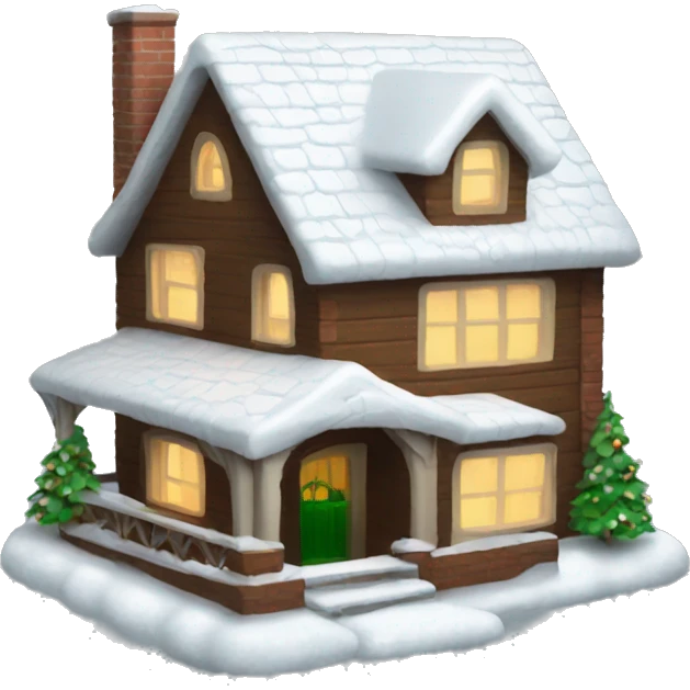 Snowy house on Christmas  emoji