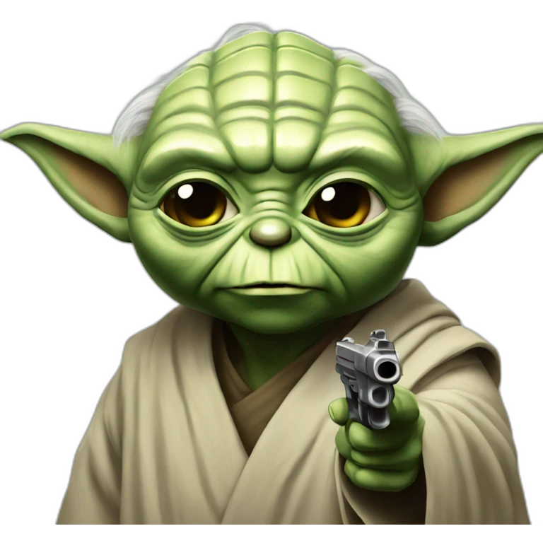 Yoda use a pistol emoji