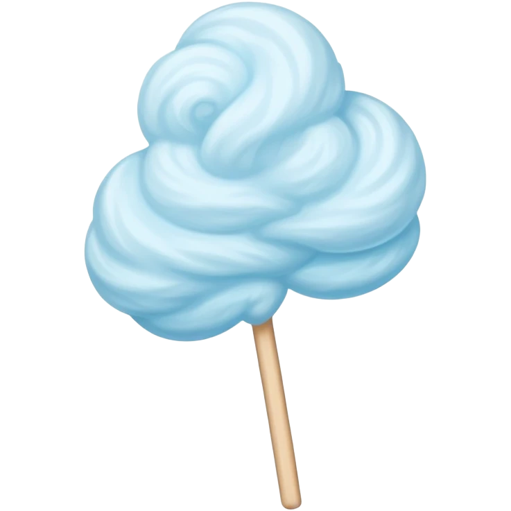fluffy pastel blue cotton candy on a stick emoji