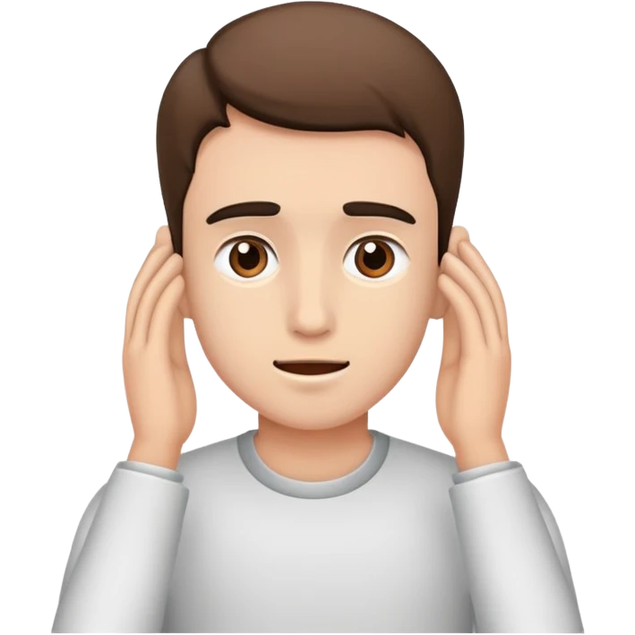 young man hearing defect emoji