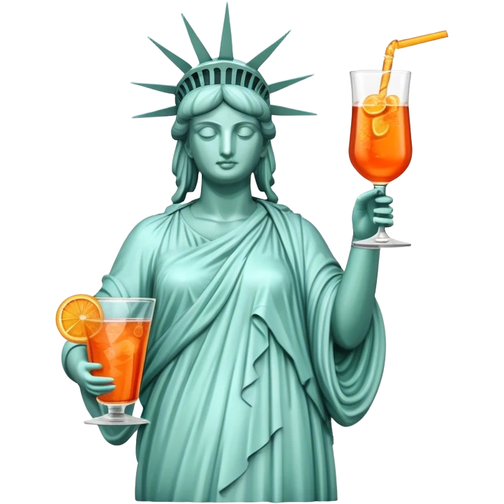 STATUE OF LIBERTY DRINKING APEROL SPRITX emoji