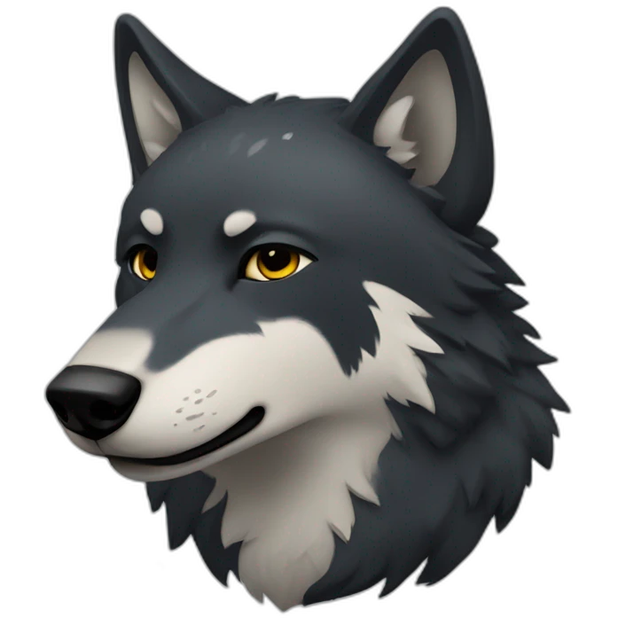 wolf with black skin with stars emoji