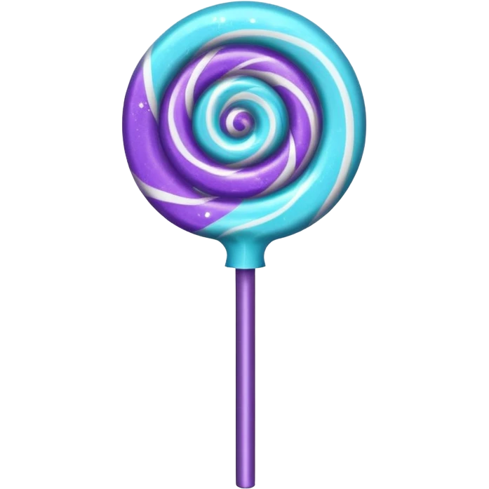glitter cian and purple lolipop emoji