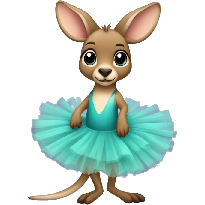 kangaroo with aqua tutu emoji